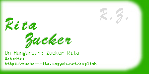 rita zucker business card
